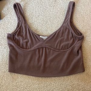 Brown cropped tank top